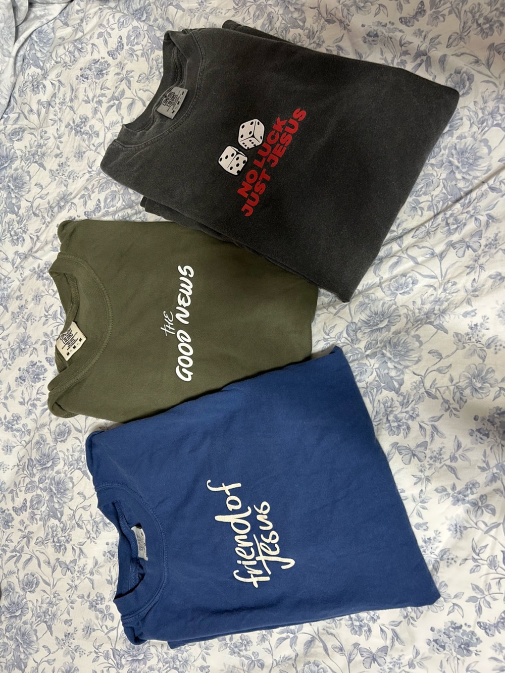 Medium Comfort Colors Christian Print Tees (Set of 3)